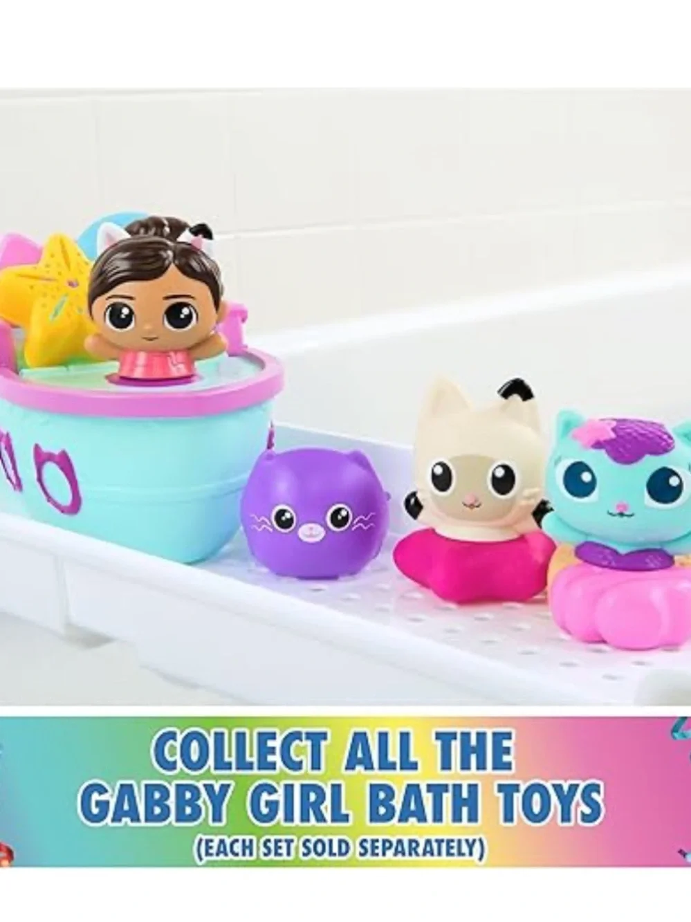 S.S. MerCat Bath Toy Set - Pink & Aqua